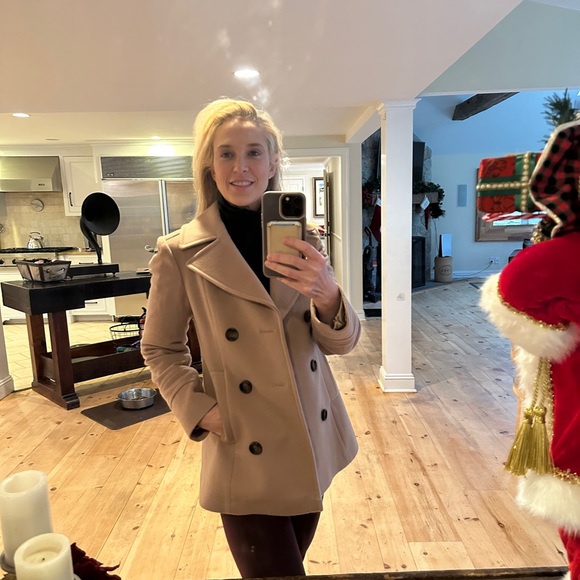 Loro Piana Sz 4 Fleurette Classic Camel Double Breasted Fitted Slender Pea Coat - Picture 2 of 15